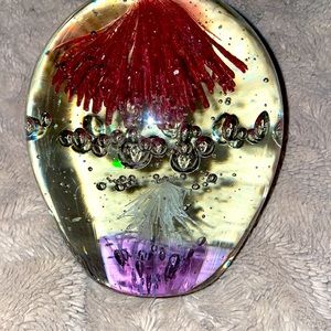 Vintage Art Glass Jellyfish w/Bubbles Globe Decorative Paper Weight